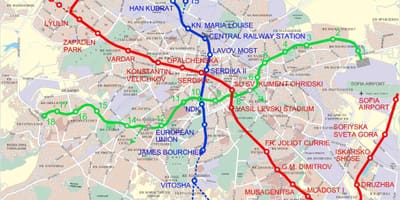 Kort over Bulgarien metro