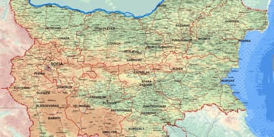 Kort detaljerede kort over Bulgarien