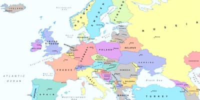 Kort over europa, som viser, at Bulgarien