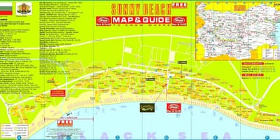 Turist kort over sunny beach Bulgarien